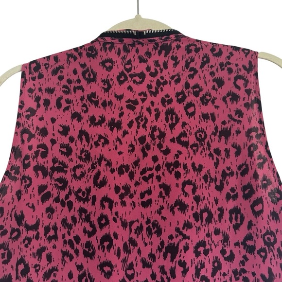 ALL SAINTS JADA LEOPARD ROAR PRINT PINK SIZE SMALL - Picture 8 of 15